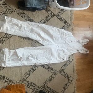 White Dickies Bib overalls